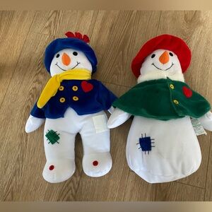 Pair of Plush Mr & Mrs Snow-people
